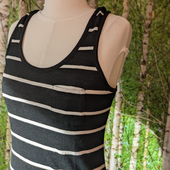 Express Jersey Knit Tank Dress with Breast Pocket & High Low Hem - Picture 3 of 7